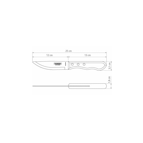 Tramontina - Couteaux à steak Jumbo. 6pcs inox et bois.