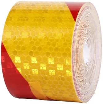 Bande Réfléchissante Autocollante Jaune et Noir (25M x 5cm)