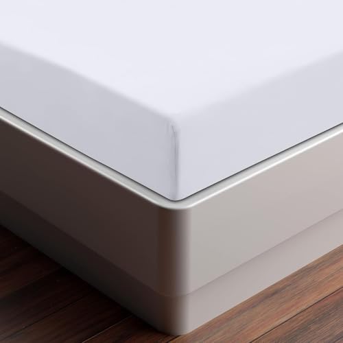 Drap Housse - Blanc, 180x200 cm Coupes de 35 cm pour Matelas épais
