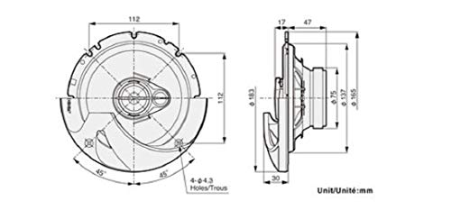 Haut-parleurs Pioneer TS-R 17 cm Coaxial - 250W Max