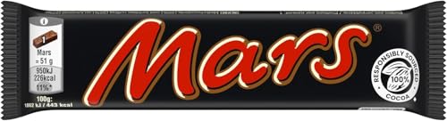 MARS - Barres chocolat au lait et caramel - Grand format contenant 40 barres individuelles de 51g