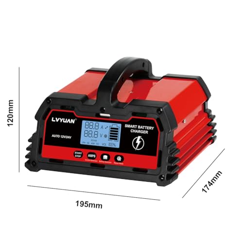 Chargeur de Batterie de Voiture Intelligent 25A 12V/24V 12A,