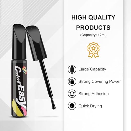 2 Pièces Stylo Retouche Peinture Noir Brillant, Stylo