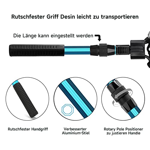 Fishing Épuisette de Pêche en Aluminium Antidérapant Pliable pour Eau Douce et Eau Salée Accessoires de Pêche pour Adultes et Enfants Épuisette de Pêche