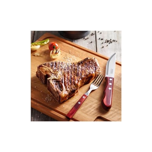 Tramontina - Couteaux à steak Jumbo. 6pcs inox et bois.
