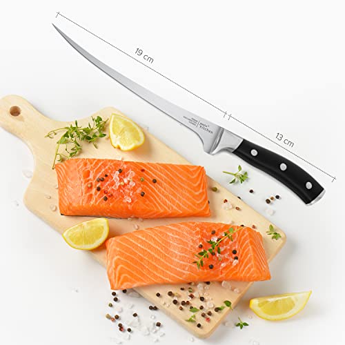 Couteau Filet Poisson - Couteau Cuisine Professionnel en Acier Inoxydable