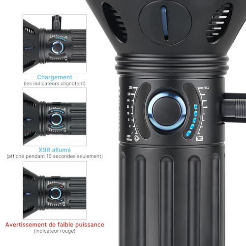 OLIGHT X9R MARAUDER Lampe de Poche Super Puissante 25000 Lumens 630 M