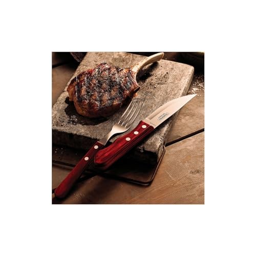Tramontina - Couteaux à steak Jumbo. 6pcs inox et bois.