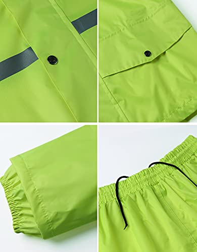 Yukirtiq Combinaison de Pluie Imperméable à Capuche Extérieur Homme Ensemble Veste et Pantalon Imperméables 2 Pièces Manteau Vêtements de Pluie