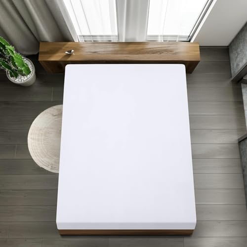 Drap Housse - Blanc, 180x200 cm Coupes de 35 cm pour Matelas épais