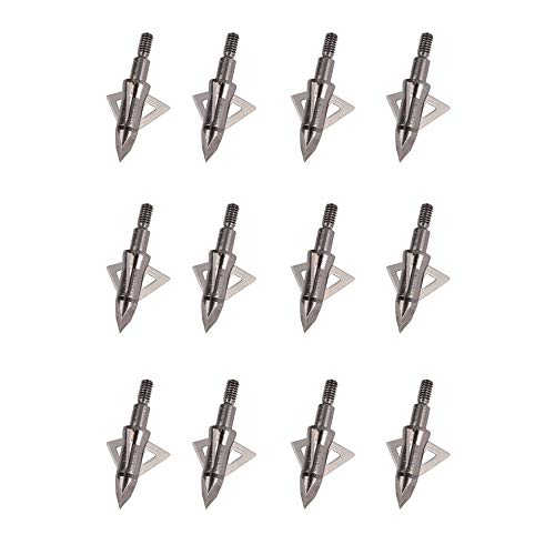 12 Pcs Têtes de Chasse 125 Grains Têtes de Flèches à Visser pour Arbalète