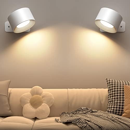 2 lampes mural led sans fil 360 degrès