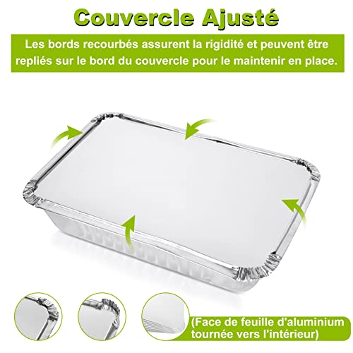 Lot de 50 Barquettes en Aluminium