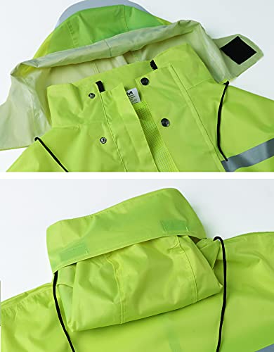Yukirtiq Combinaison de Pluie Imperméable à Capuche Extérieur Homme Ensemble Veste et Pantalon Imperméables 2 Pièces Manteau Vêtements de Pluie