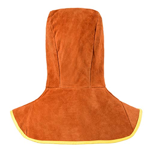 QeeLink Capuchon de Soudage en Cuir - Résistant à la Chaleur, Sécurité, Respirant
