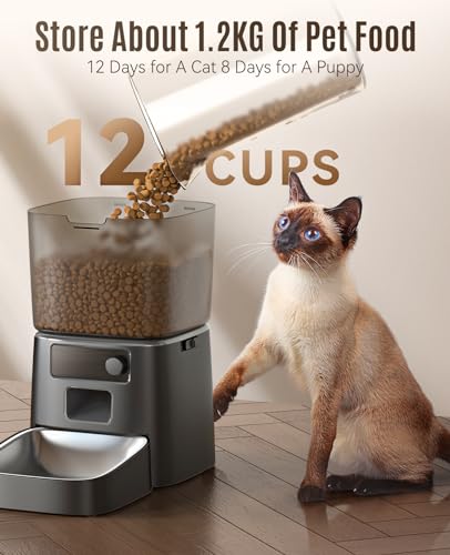 Distributeur 3,5l Croquettes Automatique, WiFi Intelligent Mangeoire chien et chat
