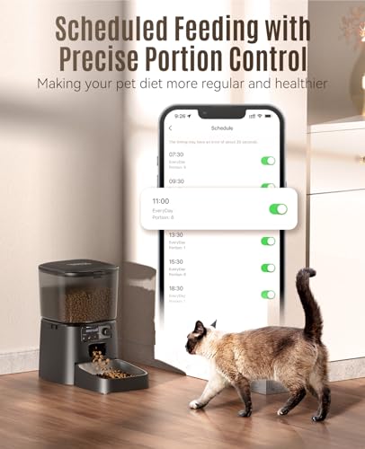 Distributeur 3,5l Croquettes Automatique, WiFi Intelligent Mangeoire chien et chat