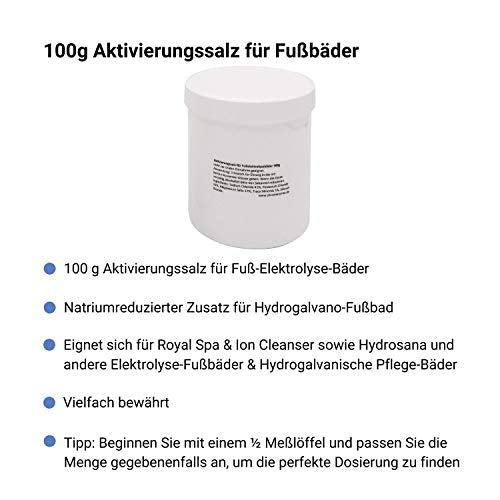 Sel activateur pour Hydrosana, Bioenergiser Detox Spa, Ion Cleanser et autres bains de pieds. 100g