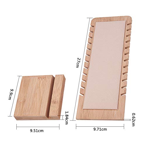 Présentoir à Collier Chevalet en Bois, Porte Bijoux avec 12 Emplacements Rangement 10x9.5x26.5cm