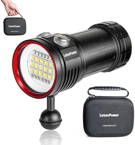 Lampe de Plongée LetonPower L24 - 12000 Lumens - Étanche jusqu'à 100m