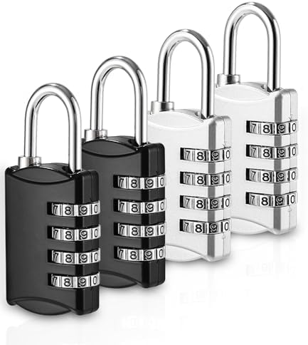 Cadenas à Code 4 Chiffres - Ensemble de 4 Pièces