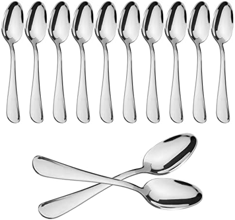 12 cuillères à Moka 10,3x2,2 cm en Acier Inoxydable Hautement Poli