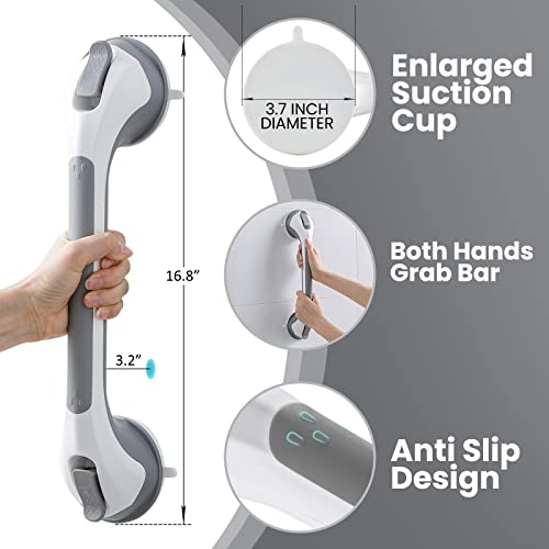 Poignée Ventouse pour Salle de Bain, 43 CM Barres d'appui de Douche Forte Prise pour handicapé