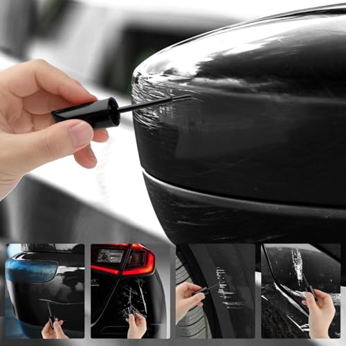 2 Pièces Stylo Retouche Peinture Noir Brillant, Stylo