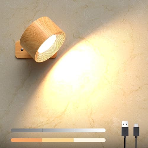 2 lampes mural led sans fil 360 degrès