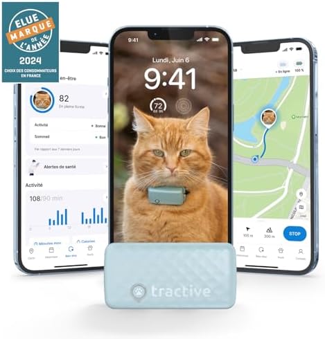 Tractive Collier GPS Chat Mini – Localisation et Moniteur d'Activité