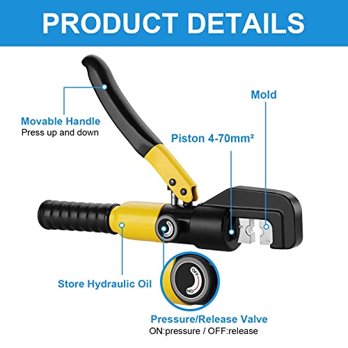 Pince à Sertir Hydraulique 10T avec 9 Matrices Hexagonales