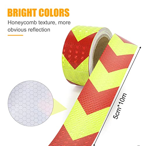 XFXIA Ruban Réfléchissant Jaune et Rouge 10m x 5cm