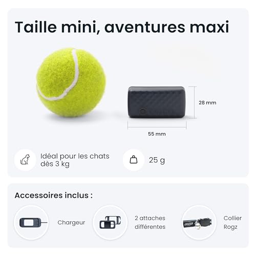 Tractive Collier GPS Chat Mini – Localisation et Moniteur d'Activité
