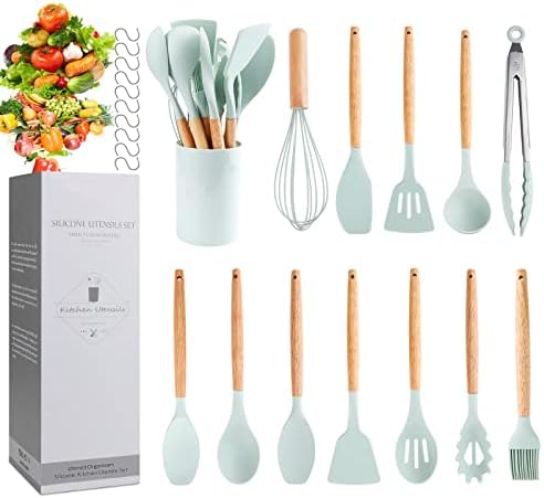 Ustensiles de Cuisine en Silicone, hicoosee 22 PCS Accessoire Cuisine Set sans BPA