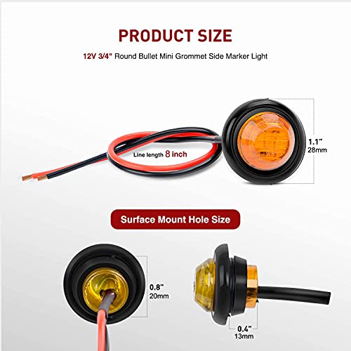 Lot de 10 Lumières LED Etanches, Eclairage Sous-Marin à LED, Lumières de Navigation 12V
