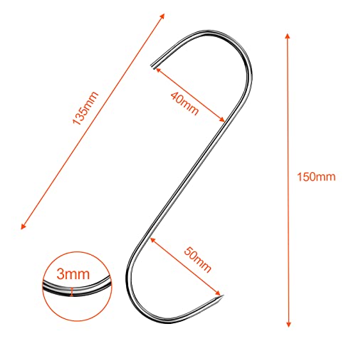 Firschoie Lot de 20 Crochets de Boucher en Acier Inoxydable