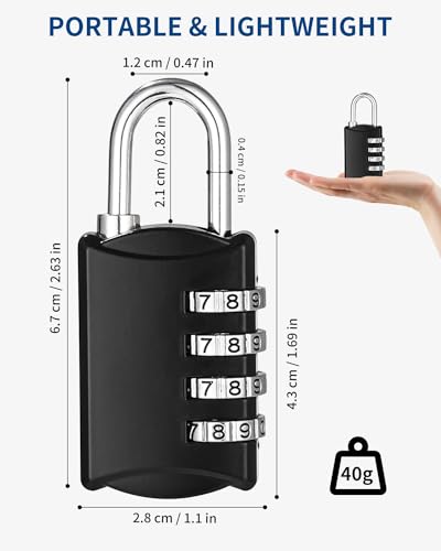 Cadenas à Code 4 Chiffres - Ensemble de 4 Pièces