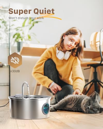 Fontaine à Eau pour Chat et chien- 3,2L inox