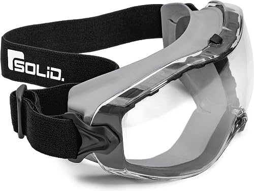 SolidWork SOLID. Lunette de protection travail parfaitement ajustées | Lunettes de protection anti-poussière avec ajustement universel | surlunettes de protection | Oculaire résistant aux rayures