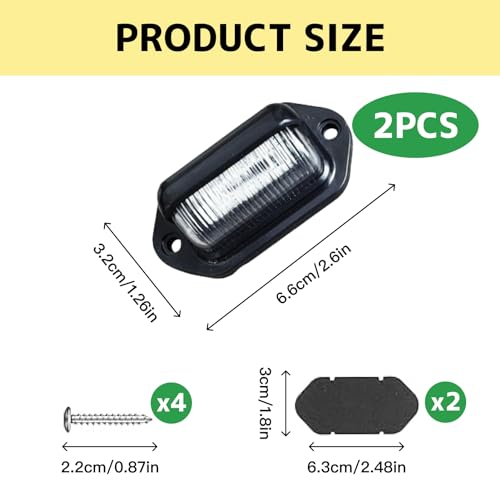 Lot de 2 Éclairages LED Immatriculation Auto Étanches, Led Voiture Exterieur