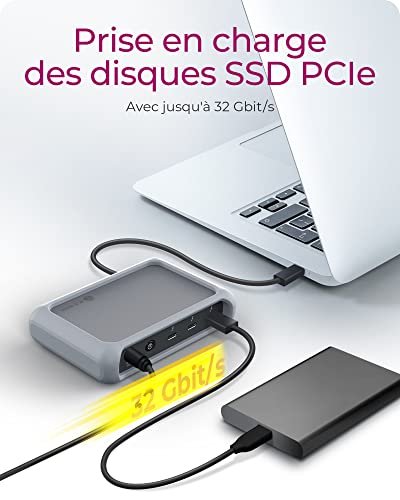 Thunderbolt 4 Dock / HUB (5-en-1), Station d'accueil avec 2 sorties