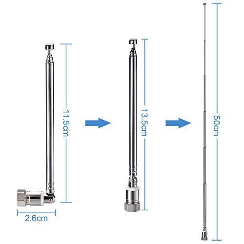 Antenne Radio FM Intérieure Télescopique Bingfu - 75 Ohm