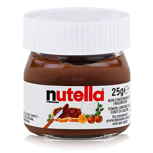 Nutella Ferrero Lot de 8 petits pots à tartiner, au chocolat, en verre, 25 g