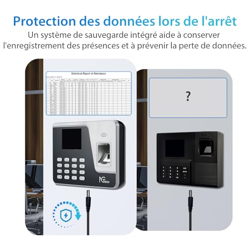 NGTeco Pointeuse Horaire AS10 - Horloge Biométrique