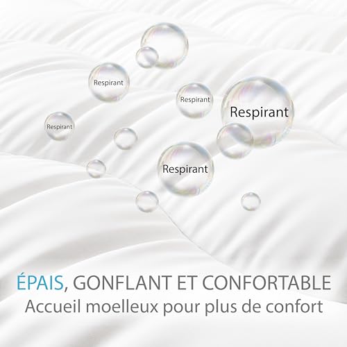 Surmatelas Nuage 160 x 200 cm en Microfibre - Confort Optimal - Moelleux, Anti-acarien,