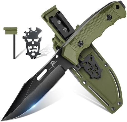 Couteau avec Étui Kydex - Full Tang Outdoor Kaki