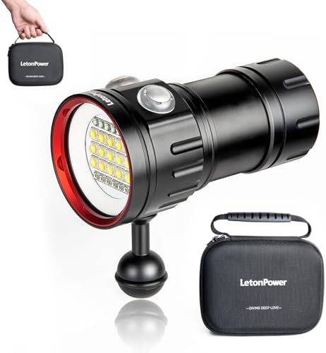 Lampe de Plongée LetonPower L24 - 12000 Lumens - Étanche jusqu'à 100m
