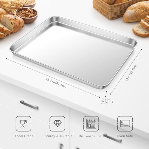 Lot de 2 Plaques de Cuisson 40,5 x 30,5 x 2,5 cm