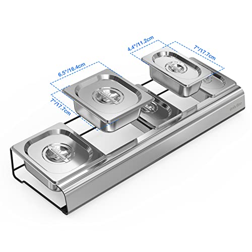 Bac Inox Avec Couvercles pour Restauration et la Cuisine, 5 Bac Rangement Frigo