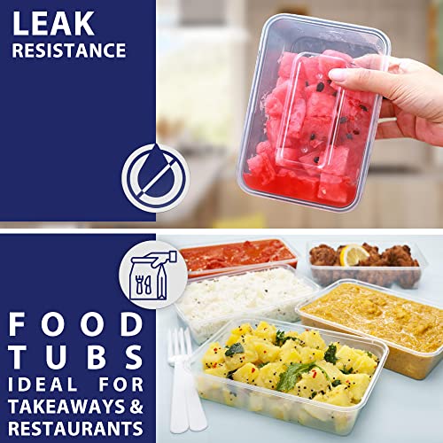 Lot de 50 Récipients en Plastique Transparent